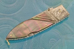 Damascus Lockback With Blacklip Mother Of Pearl 10 Damascus Lockback With Blacklip Mother Of Pearl -Optimal Knives Store 107736 3 x
