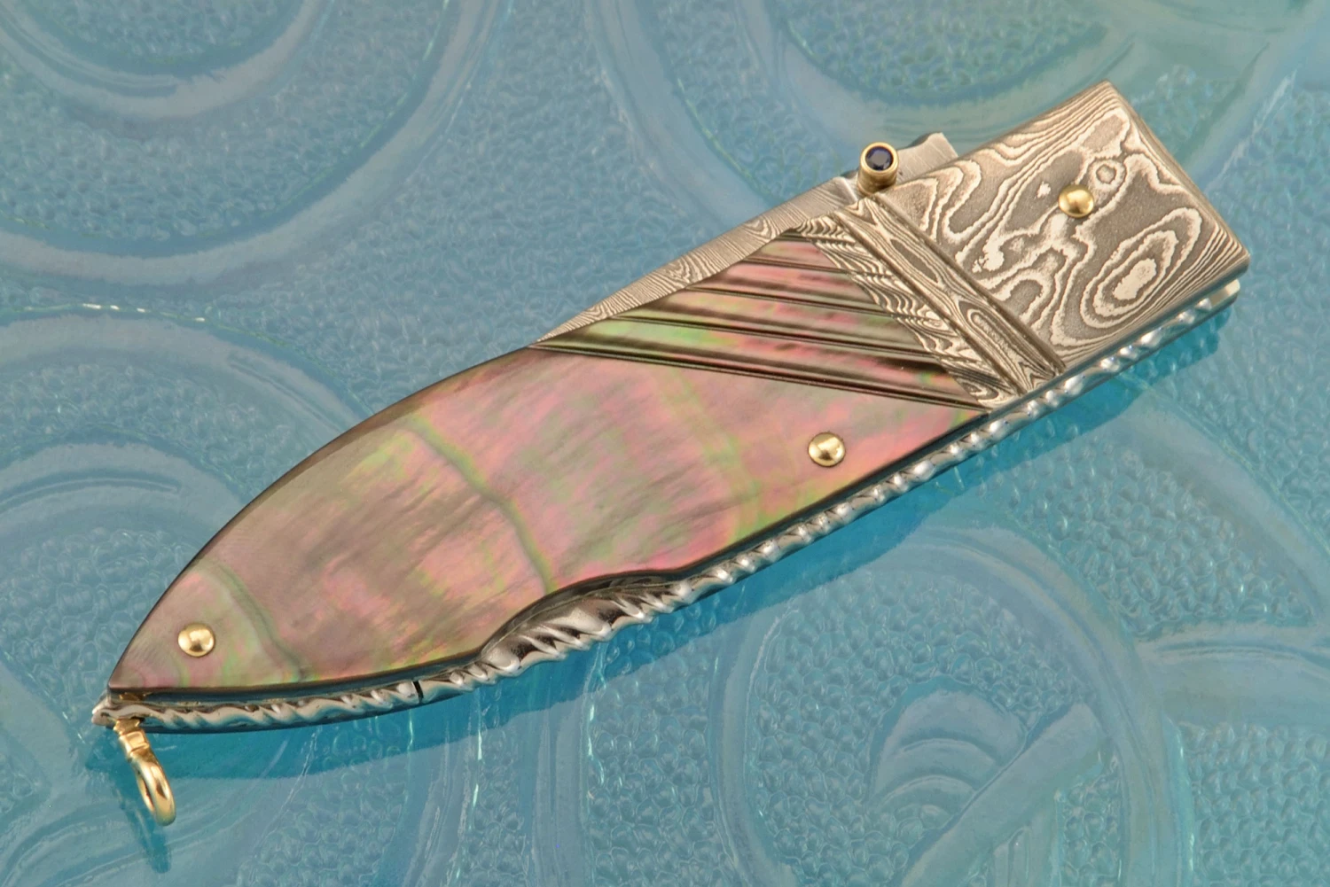 Damascus Lockback With Blacklip Mother Of Pearl 3 Damascus Lockback With Blacklip Mother Of Pearl - Image 3