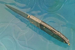 Damascus Lockback With Blacklip Mother Of Pearl 11 Damascus Lockback With Blacklip Mother Of Pearl -Optimal Knives Store 107736 4 x
