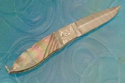 Damascus Lockback With Blacklip Mother Of Pearl 15 Damascus Lockback With Blacklip Mother Of Pearl -Optimal Knives Store 107736 8 x