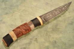 Voodoo Mask Damascus Nordic Hunter -Optimal Knives Store 107747 7 x