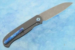 Atlas CFL Framelock Front Flipper With Dark Titanium And Timascus - Satin Finish, Sheepsfoot - Elmax -Optimal Knives Store 107830 5 x