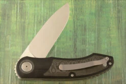 G8 Front Flipper With Black G-10 And Black Dunes FatCarbon - M390 -Optimal Knives Store 107876 4 x
