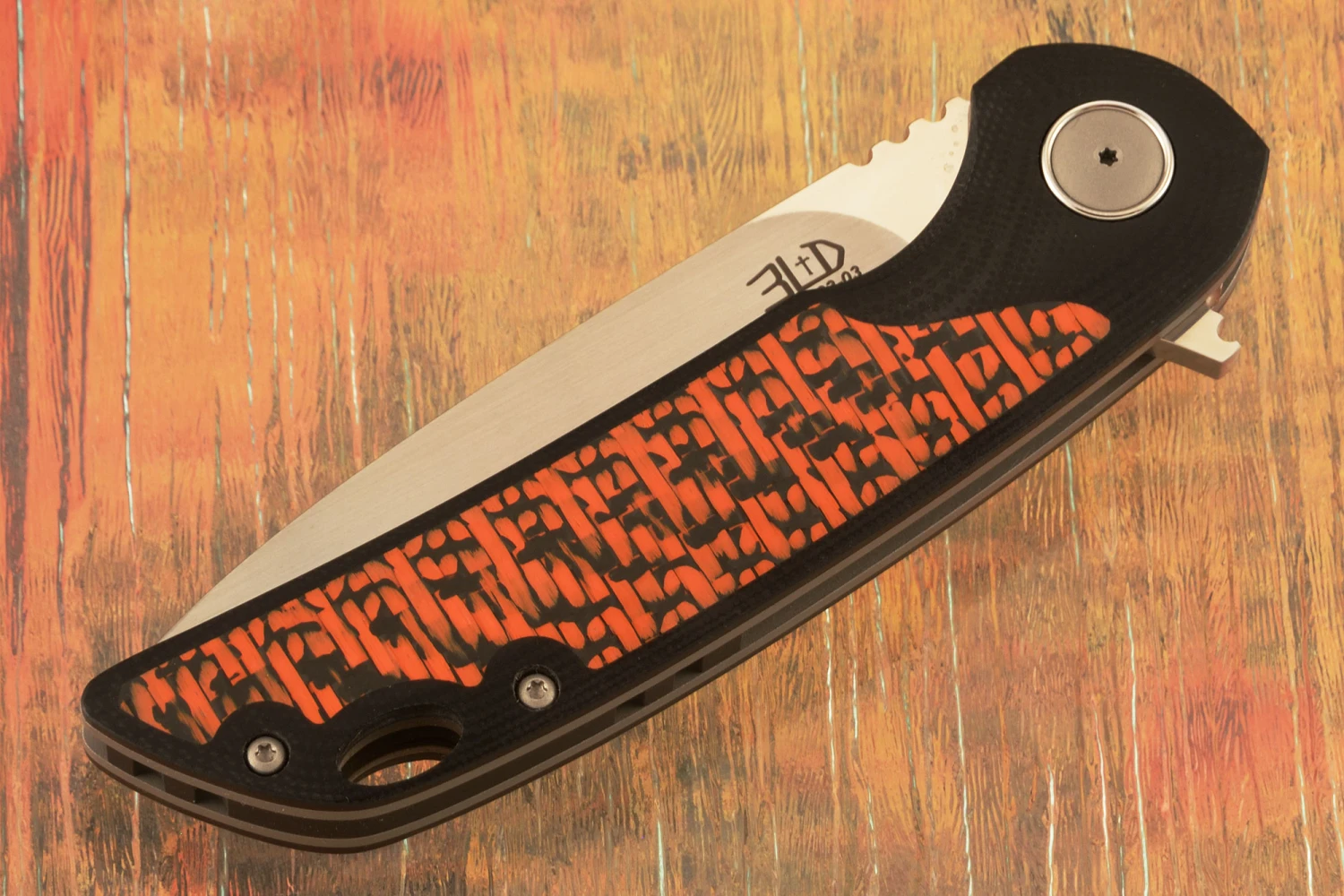 W5 Flipper With Orange Carbon Fiber - M390 2 W5 Flipper With Orange Carbon Fiber - M390 - Image 2