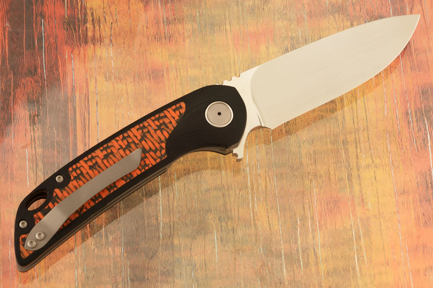 W5 Flipper With Orange Carbon Fiber - M390 5 W5 Flipper With Orange Carbon Fiber - M390 - Image 5