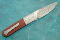 HI-05 Front Flipper With Damascus And Micarta (Ceramic IKBS) -Optimal Knives Store 107895 5 x