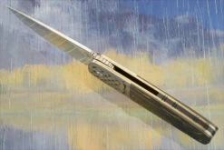 HI-05 Engraved Front Flipper With Raindrop Copper FatCarbon (Ceramic IKBS) - RWL-34 7 HI-05 Engraved Front Flipper With Raindrop Copper FatCarbon (Ceramic IKBS) - RWL-34 -Optimal Knives Store 107898 3 x