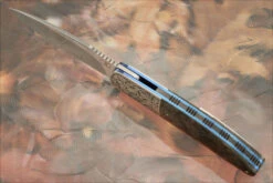 HI-06 Engraved Front Flipper With Damascus And Copper Dark Matter FatCarbon (Ceramic IKBS) 7 HI-06 Engraved Front Flipper With Damascus And Copper Dark Matter FatCarbon (Ceramic IKBS) -Optimal Knives Store 107903 3 x