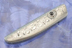 Small Ball Release Folder With Damascus - Damacore San Mai 8 Small Ball Release Folder With Damascus - Damacore San Mai -Optimal Knives Store 107922 3 x