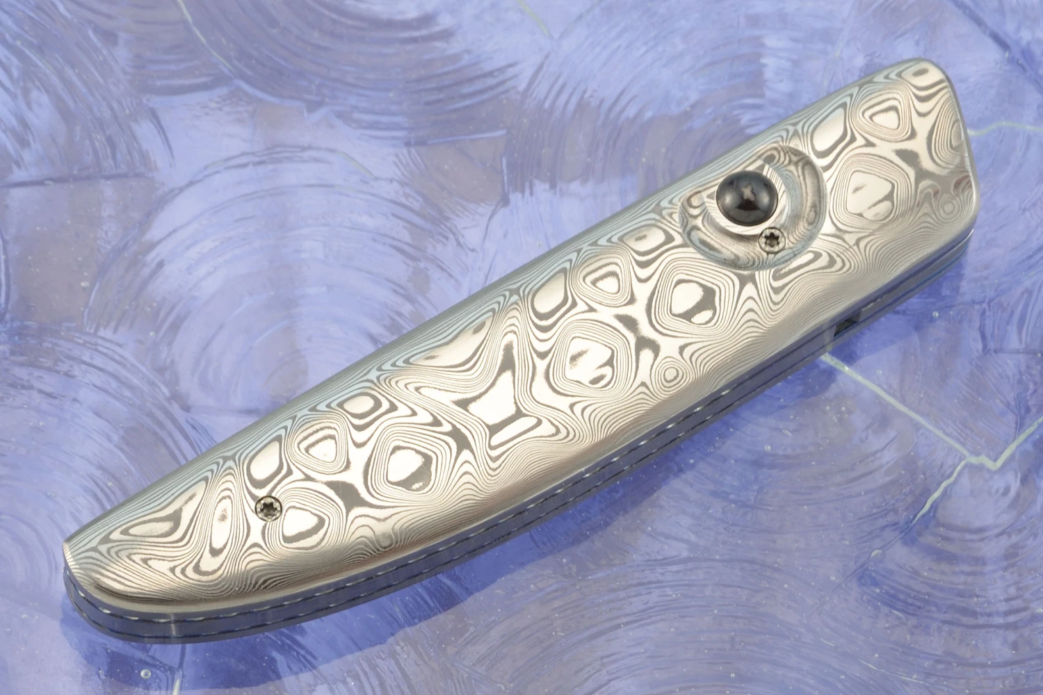 Small Ball Release Folder With Damascus - Damacore San Mai 3 Small Ball Release Folder With Damascus - Damacore San Mai - Image 3