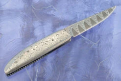 Small Ball Release Folder With Damascus - Damacore San Mai 11 Small Ball Release Folder With Damascus - Damacore San Mai -Optimal Knives Store 107922 6 x