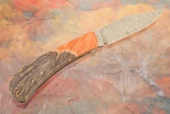 Lanny's Clip Slipjoint With Damasteel And Dyed Maple Burl 13 Lanny's Clip Slipjoint With Damasteel And Dyed Maple Burl -Optimal Knives Store 107970 7 x