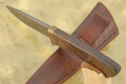 Drop Point Hunter With Red Bushwillow - O1 Carbon -Optimal Knives Store 107983 4 x