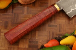 San Mai Damascus Chef's Knife With Curly Maple (6-3/4 In) 12 San Mai Damascus Chef's Knife With Curly Maple (6-3/4 In) -Optimal Knives Store 107989 5 x