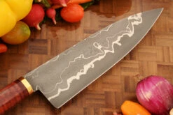 San Mai Damascus Chef's Knife With Curly Maple (6-3/4 In) 13 San Mai Damascus Chef's Knife With Curly Maple (6-3/4 In) -Optimal Knives Store 107989 6 x