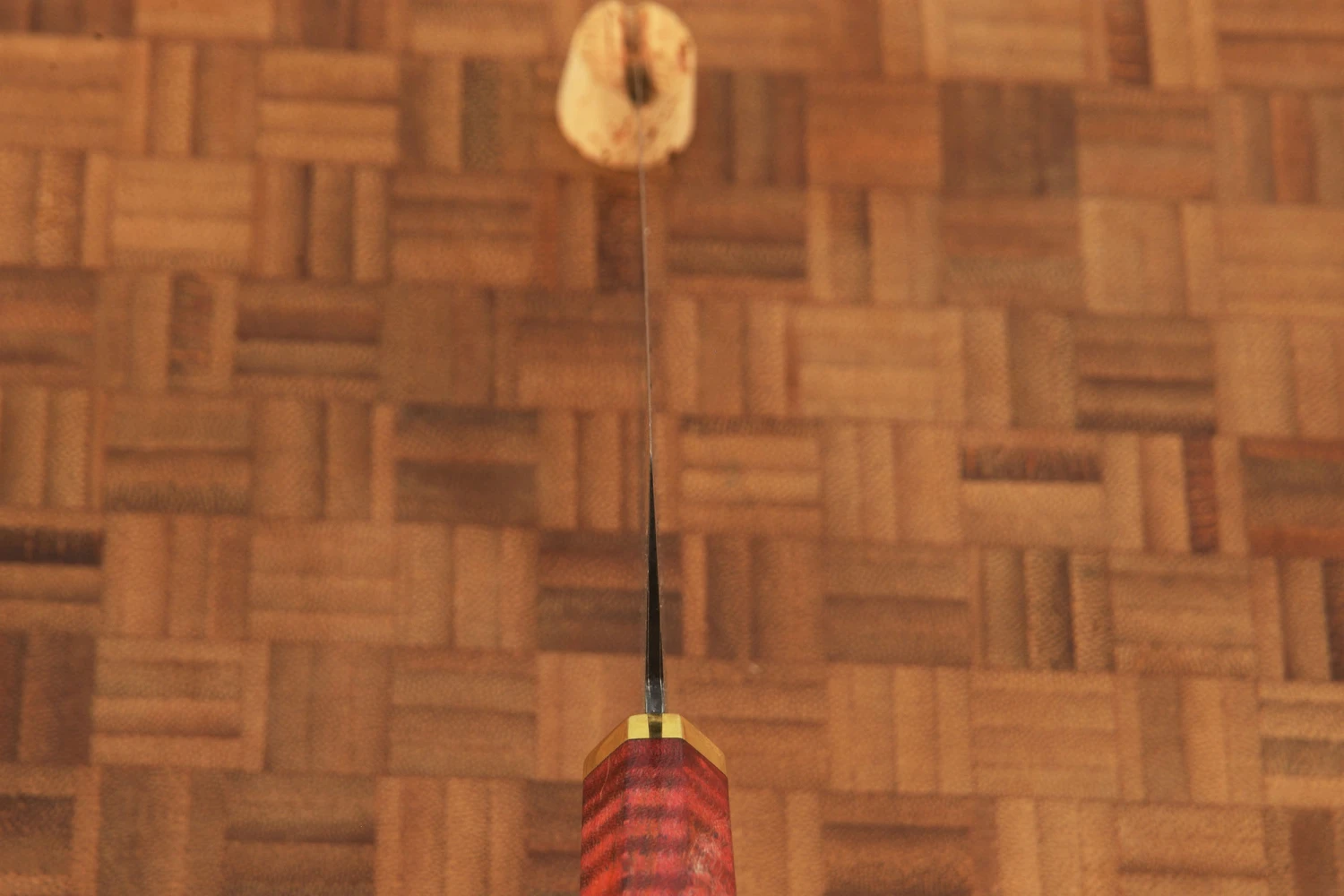 San Mai Damascus Chef's Knife With Curly Maple (6-3/4 In) 8 San Mai Damascus Chef's Knife With Curly Maple (6-3/4 In) - Image 8