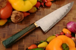 San Mai Chef's Knife With Curly Maple (6-3/4 In) -Optimal Knives Store 108000 7 x