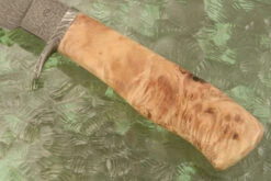 Mosaic Damascus Clip Point Hunter With Maple Burl -Optimal Knives Store 108005 3 x