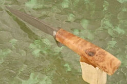 Mosaic Damascus Clip Point Hunter With Maple Burl -Optimal Knives Store 108005 4 x