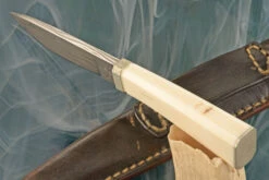Damascus Utility With Walrus Ivory -Optimal Knives Store 108006 5 x