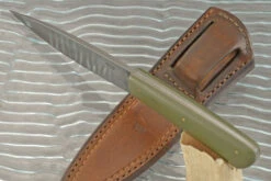 Forged Drop Point Hunter With Green G-10 -Optimal Knives Store 108012 3 x