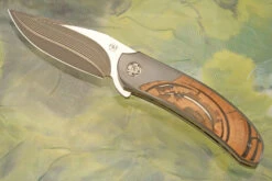 TF-4 Flipper With Zirconium And Mammoth Ivory (Ceramic IKBS) - SG2 San Mai Damascus