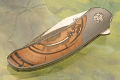 TF-4 Flipper With Zirconium And Mammoth Ivory (Ceramic IKBS) - SG2 San Mai Damascus -Optimal Knives Store 108045 3 x