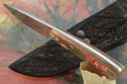 Drop Point Hunter With Linen Micarta 9 Drop Point Hunter With Linen Micarta -Optimal Knives Store 108072 4 x