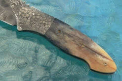 Damascus Hunter With Giraffe Bone -Optimal Knives Store 108105 4 x