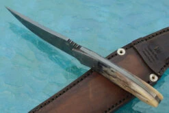 Damascus Hunter With Giraffe Bone -Optimal Knives Store 108105 5 x