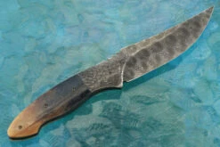 Damascus Hunter With Giraffe Bone -Optimal Knives Store 108105 8 x