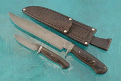 Optimal Knives Store 10 Honyaki Piggy Back Set With Wenge And Wrought Iron