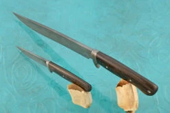 Honyaki Piggy Back Set With Wenge And Wrought Iron -Optimal Knives Store 108113 3 x