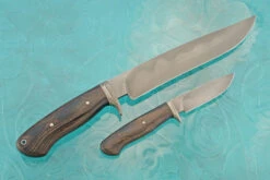 Honyaki Piggy Back Set With Wenge And Wrought Iron -Optimal Knives Store 108113 4 x