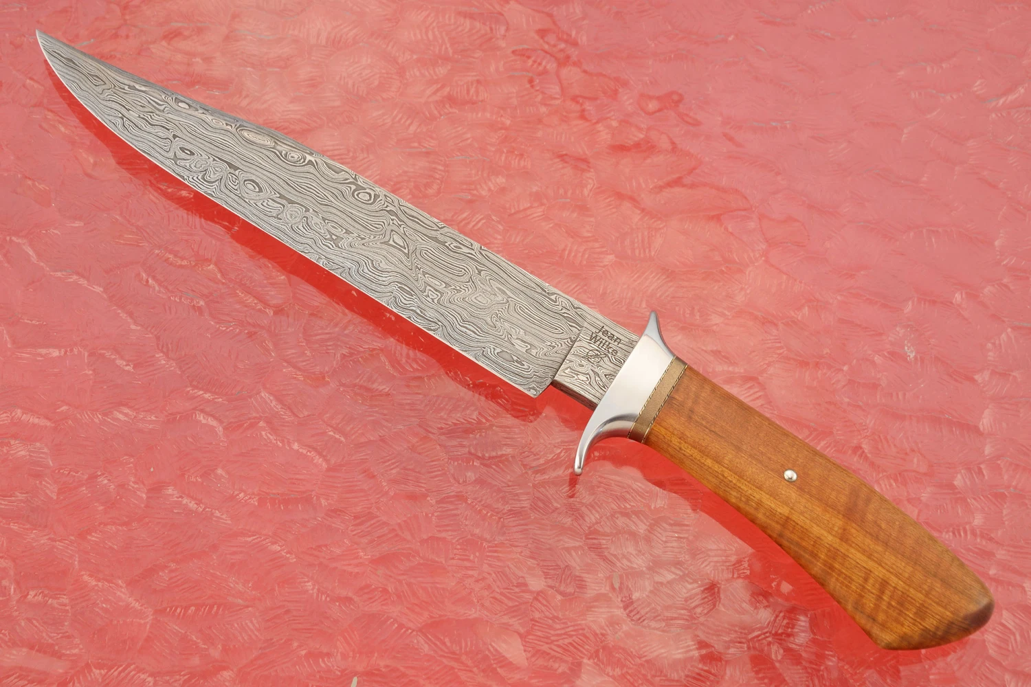 Damascus Bowie With Sneezewood 2 Damascus Bowie With Sneezewood - Image 2