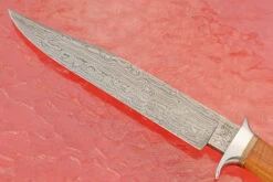 Damascus Bowie With Sneezewood 10 Damascus Bowie With Sneezewood -Optimal Knives Store 108114 3 x