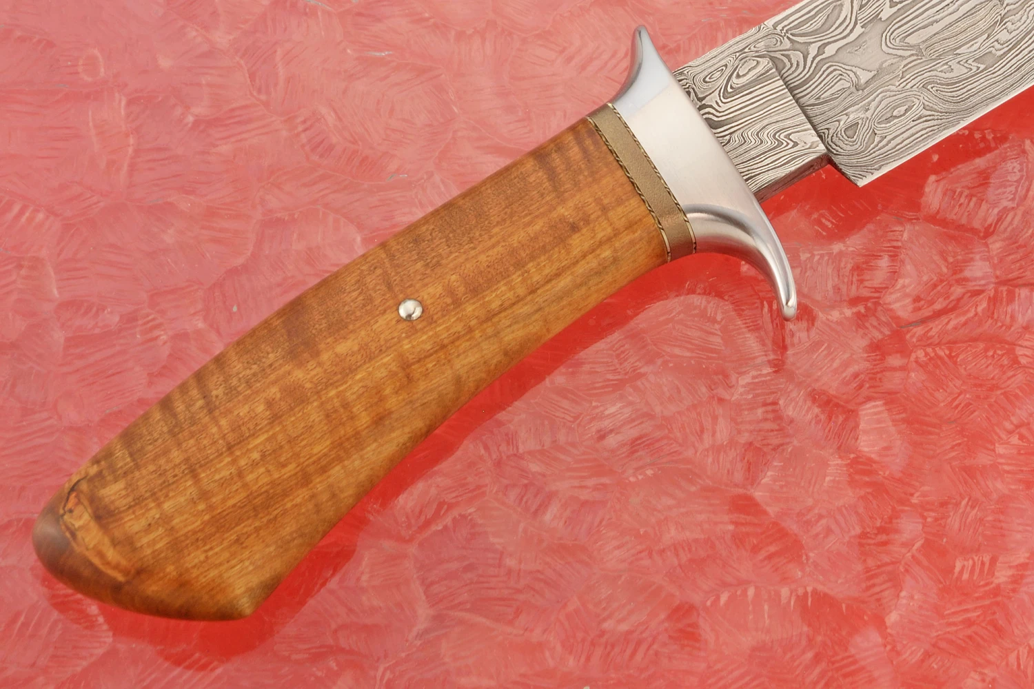 Damascus Bowie With Sneezewood 6 Damascus Bowie With Sneezewood - Image 6