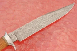 Damascus Bowie With Sneezewood 14 Damascus Bowie With Sneezewood -Optimal Knives Store 108114 7 x