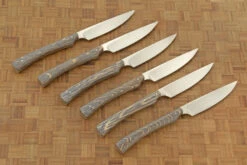 Steak Knife Set (6) With Bog Oak -Optimal Knives Store 108144 6 x
