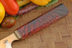 K-Tip Chef's Knife - Kiritsuke Gyuto - With Mokume San Mai And Masur Birch (8.8") -Optimal Knives Store 108151 3 x