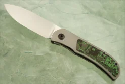 LEXK CFL Framelock Front Flipper With Jungle Wear FatCarbon Inlay - Satin Finish, Drop Point - Elmax