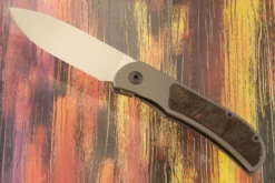 LEXK CFL Framelock Front Flipper With Copper Dark Matter FatCarbon Inlay - Satin Finish, Drop Point - Elmax