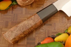 Santoku (7 In.) With Maple Burl - Nitro-V Stainless -Optimal Knives Store 108245 4 x
