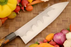 Honyaki Chef's Knife - Gyuto - (8-1/2 In) With Raffir And Carbon Fiber -Optimal Knives Store 108296 6 x