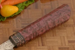 Feather Damascus Chef's Knife (7-1/2 In.) With Maple Burl -Optimal Knives Store 108303 3 x