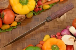 Feather Damascus Chef's Knife (7-1/2 In.) With Maple Burl -Optimal Knives Store 108303 4 x