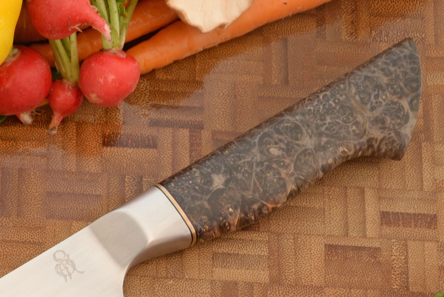 Integral Chef Knife (10-1/2 In.) With Stabilized Maple Burl - W2 2 Integral Chef Knife (10-1/2 In.) With Stabilized Maple Burl - W2 - Image 2