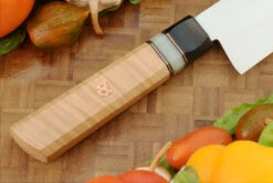 Chef's Knife - Santoku - With Curly Maple (7-1/2 In.) -Optimal Knives Store 108307 4 x