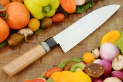 Chef's Knife - Santoku - With Curly Maple (7-1/2 In.) -Optimal Knives Store 108307 5 x