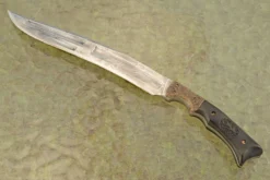 Isle Of Flames Khuki Bat With Feather Damascus, African Blackwood, And Bronze